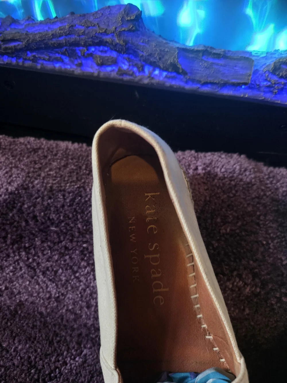 Katkate spade Neutral Espadrilles with Pink, Yellow & Green Dragonfly Embroidery